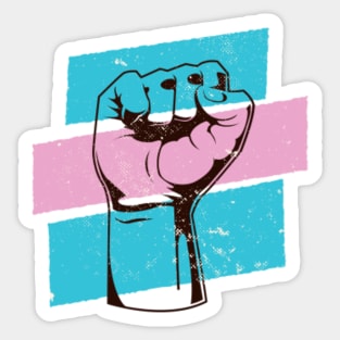 Fight for Trans Rights // Protest Fist Transgender Pride Flag Sticker